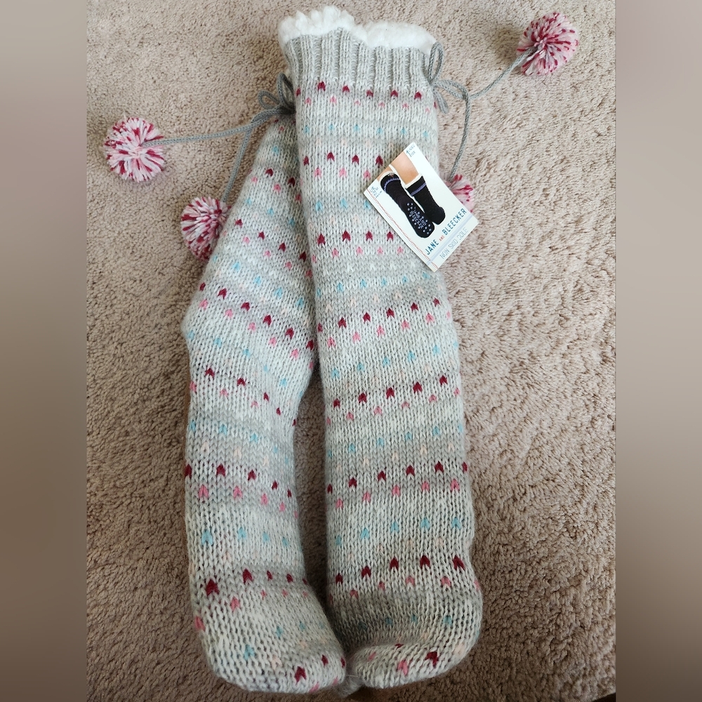 Jane and Bleecker Heart Slipper Socks